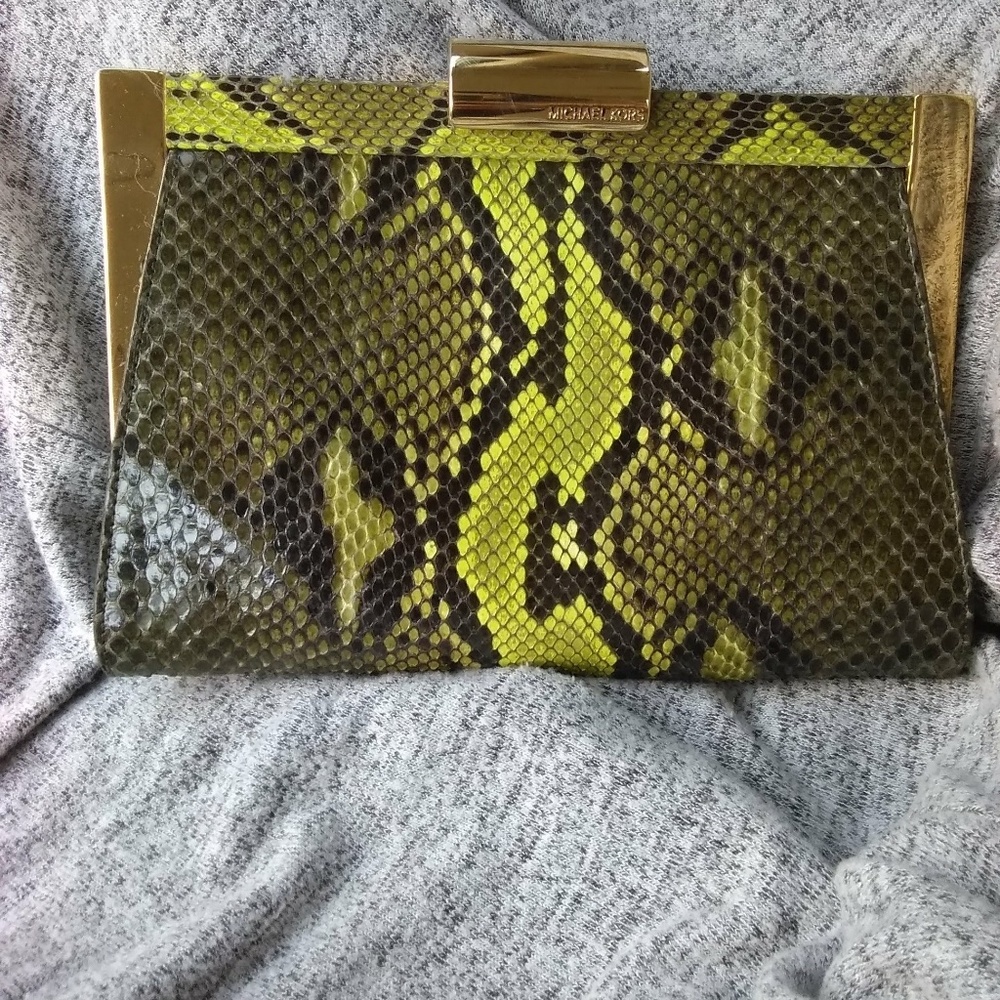 Michael Kors snakeskin clutch